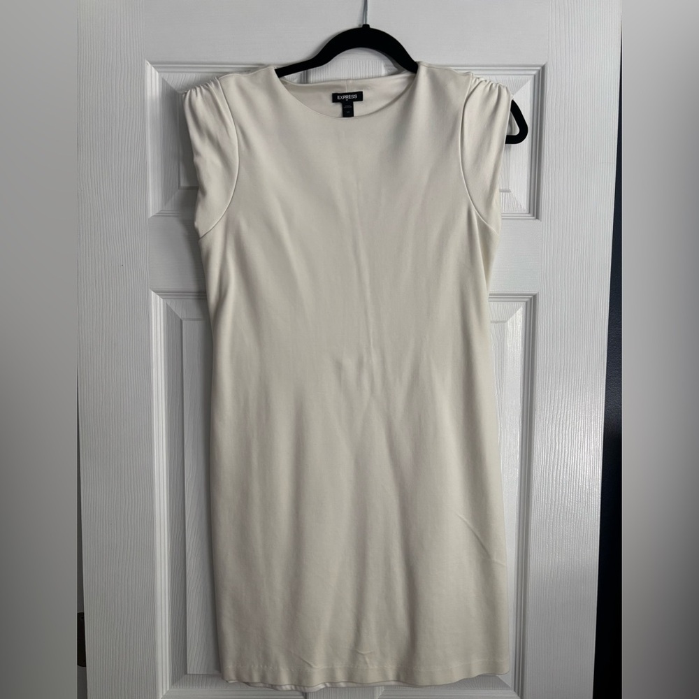 Express Ivory Stretch Knit Mini Sheath Dress XS